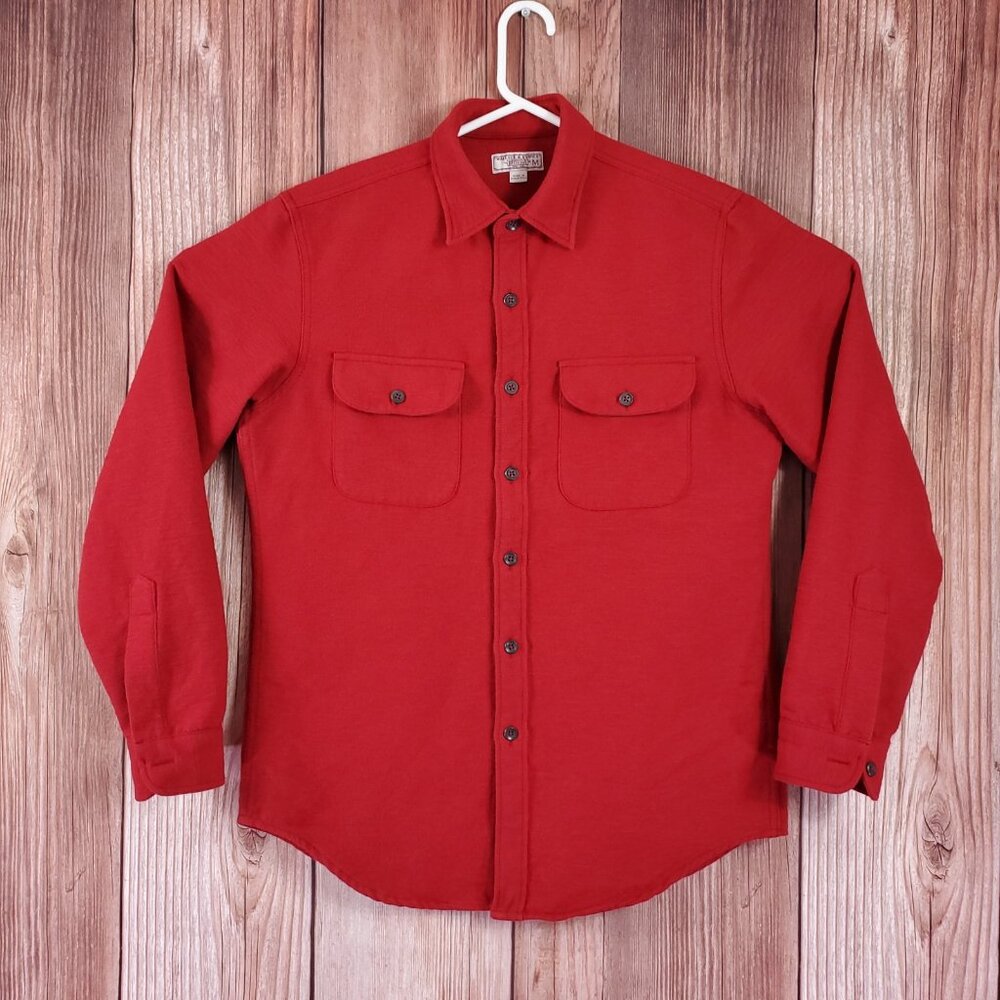 Men's Red Casual Button-Down Shirt